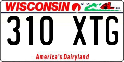 WI license plate 310XTG