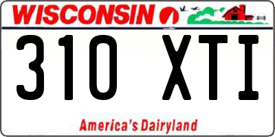 WI license plate 310XTI