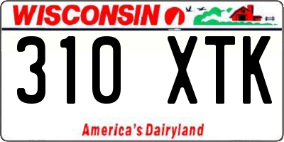 WI license plate 310XTK
