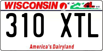 WI license plate 310XTL