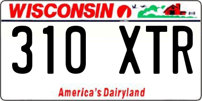 WI license plate 310XTR