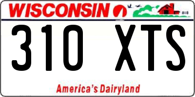 WI license plate 310XTS