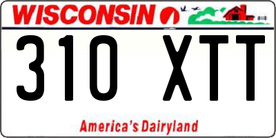 WI license plate 310XTT
