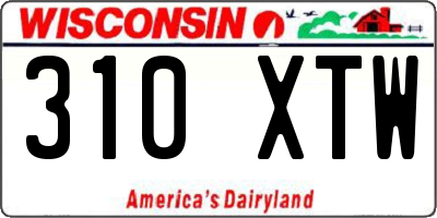 WI license plate 310XTW