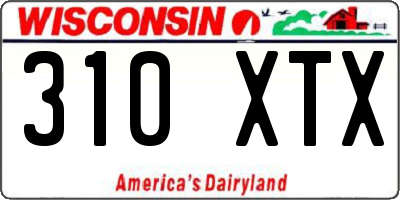 WI license plate 310XTX