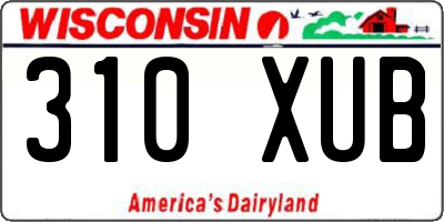 WI license plate 310XUB