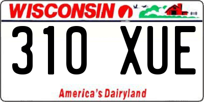 WI license plate 310XUE
