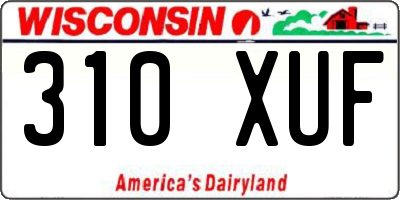 WI license plate 310XUF