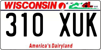 WI license plate 310XUK