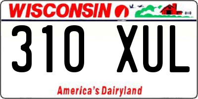 WI license plate 310XUL