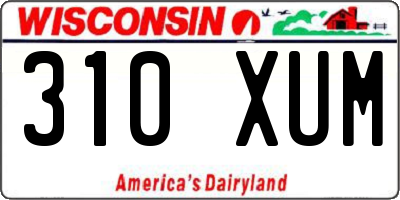WI license plate 310XUM