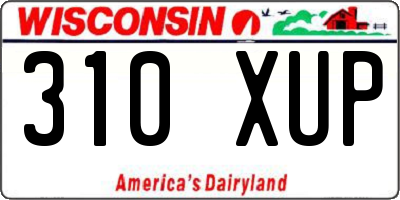WI license plate 310XUP