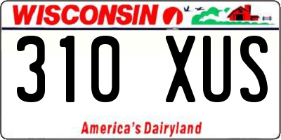 WI license plate 310XUS