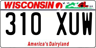 WI license plate 310XUW