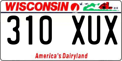 WI license plate 310XUX