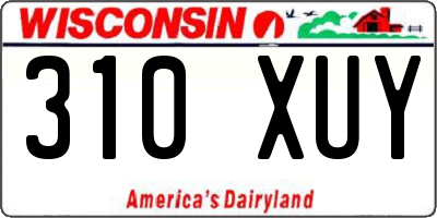 WI license plate 310XUY