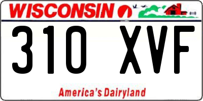 WI license plate 310XVF