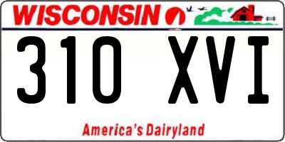 WI license plate 310XVI