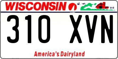 WI license plate 310XVN
