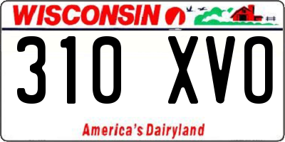 WI license plate 310XVO