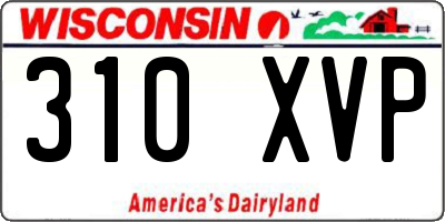 WI license plate 310XVP