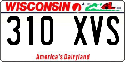 WI license plate 310XVS