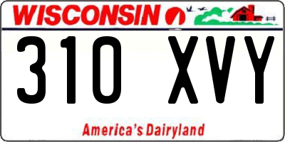 WI license plate 310XVY