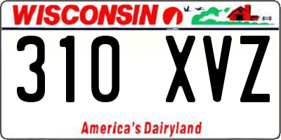 WI license plate 310XVZ