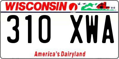 WI license plate 310XWA