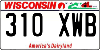 WI license plate 310XWB