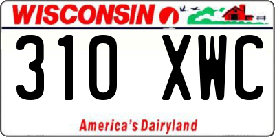 WI license plate 310XWC