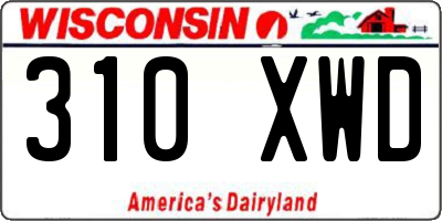 WI license plate 310XWD