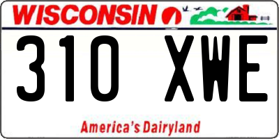 WI license plate 310XWE