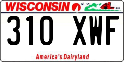 WI license plate 310XWF