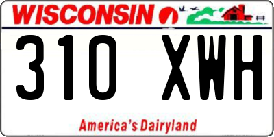 WI license plate 310XWH