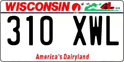 WI license plate 310XWL