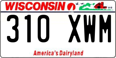 WI license plate 310XWM