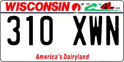 WI license plate 310XWN