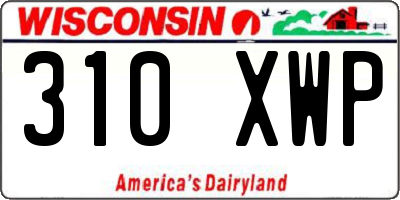 WI license plate 310XWP