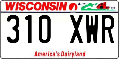 WI license plate 310XWR
