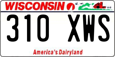 WI license plate 310XWS