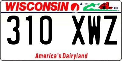 WI license plate 310XWZ