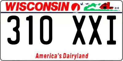 WI license plate 310XXI