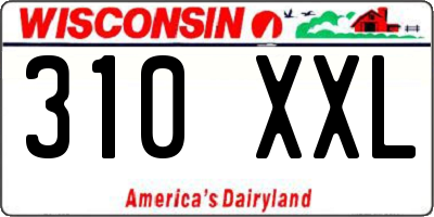 WI license plate 310XXL
