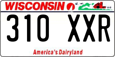 WI license plate 310XXR