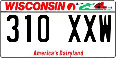 WI license plate 310XXW