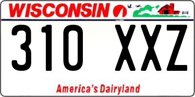 WI license plate 310XXZ