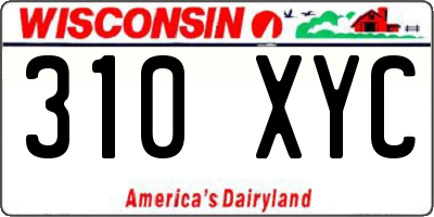 WI license plate 310XYC