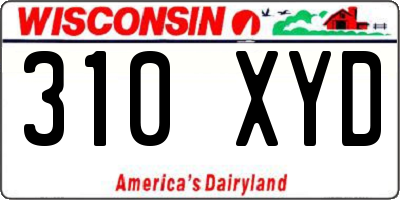 WI license plate 310XYD