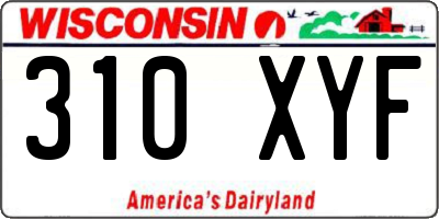 WI license plate 310XYF